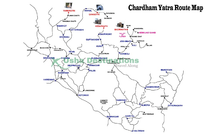 Chardham Yatra Route Map